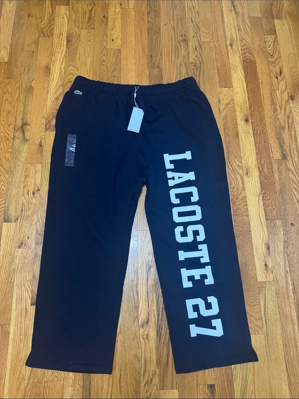 Lacoste Men’s navy blue Sweatpants with White 'LACOSTE 27' Side Logo